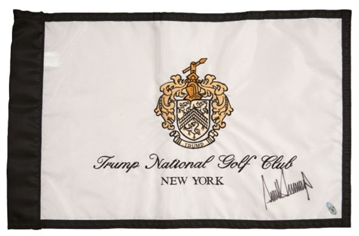 Donald Trump Signed Trump National Golf Club New York Pin Flag